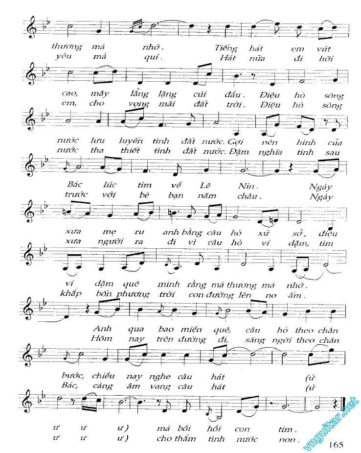 Sheet nhạc Giữa Mạc Tư Khoa Nghe Câu Hò Ví Dặm 2